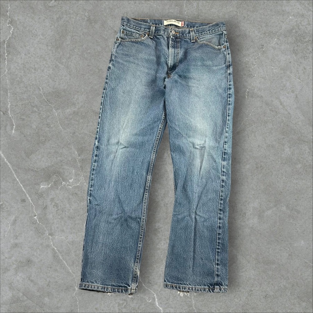 Levis 505 Regular Fit Jeans Mens 36x32 Blue Straight Leg Medium Wash Denim